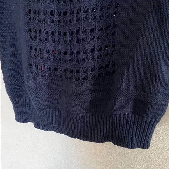 Anthropologie Mona Mabel navy cardigan with mixed media floral appliqués - Picture 14 of 16